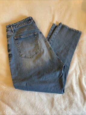 LOFT Medium Wash Blue Denim Jeans The Curvy Straight Crop